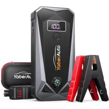 Yaber Auto Booster Batterie Voiture,4000A 26800mAh 12V Démarreur de Voiture (Tout Gaz ou 10,0 L Diesel),Portable Jump Starter avec Deux Sorties