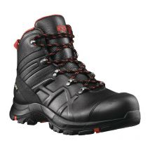 Haix - Botas de seguridad be Safety 54 Mid 65 (40) cuero negro / rojo