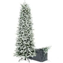 BOP - Albero di Natale Slim Innevato in pe Real Touch e pvc, Borsa Omaggio, Enea 240 cm