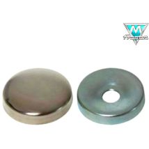 Borchia Con Fondello Coprivite Bombata Ottone Nichelato D. 24 Mm