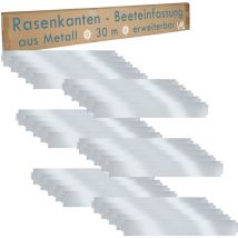 Bord de Pelouse de Jardin 30 m / 14 cm Hauteur Métal Galvaniser V2Aox