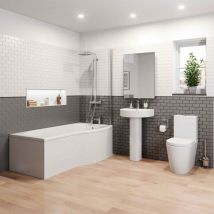 Affine - Bordeaux p Bathroom Suite - Right Hand - White