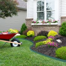 Hengmei - Bordillos y borduras para jardín Borde de Césped de Plástico Flexible, 20m Verde