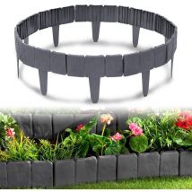 Naizy - Bordo per prato in plastica effetto pietra 17,5 m bordo per aiuole bordo per falciatura bordo per aiuole cordoli in plastica 25 cm x 23 cm (l