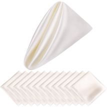 Bordsservetter 12 serviettes en satin (blanc ivoire)