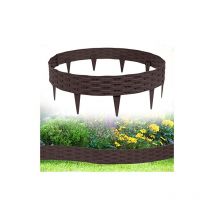 Naizy - Bordatura per prato in rattan 3x10m, plastica curvabile, marrone (30 pezzi/30m)