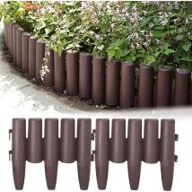 Bordura da giardino per aiuole - 5 pezzi Prato o recinzione Paesaggistica da giardino, Aspetto legno - 28 cm x 24 cm (Ogni pezzo)