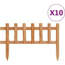Bordure de jardin Bordure de pelouse 10 pcs Bois de sapin 4,4 m 60184