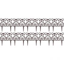 Bordure de jardin en fonte victorienne Lot de 10