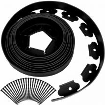 Bordure de Jardin en Plastique 10 mètres avec 30 Piquets d'ancrage Bordurette de Pelouse Flexible Bordure de Gazon avec piquets Solides Idée de