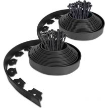 Bordure de Jardin en Plastique 10 mètres avec 30 Piquets d'ancrage Bordurette de Pelouse Flexible Bordure de Gazon avec piquets Solides Idée de