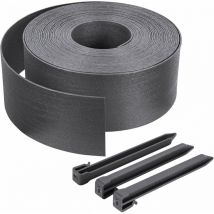 Bordure de jardin pe haute flexible 20M avec piquets gris