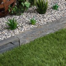 Bordure de jardin Schiste Naturel Brut - 100x6-10 cm - Gris
