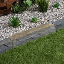 Bordure de jardin Schiste Naturel Brut - 50x6-10 cm - Gris