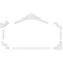 Hexim Perfect - Bordure de mur et de plafond frise stucco cadre anti-chocs AD308: Segment AD308-14 - 990 x 337 x 40 mm