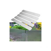 Bordure de pelouse en métal 30 m-30 pièces Bordure de Tonte galvanisée 100 x 15 cm la pièce Adaptable Flexible Bordure Argent Naizy