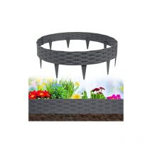 Bordure de Pelouse 30m Rotin Design Plastique Pliable Palissade, par 1 élément 100x20 cm (l x h), pour jardin, Anthracite Naizy