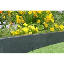Classgarden Schiefer Patina-Rand 100 cm – 12 Stück – Rechteckige Bordüre aus spanischem Naturschiefer – Schwarz – Dicke 3 cm – Gewicht 18 kg
