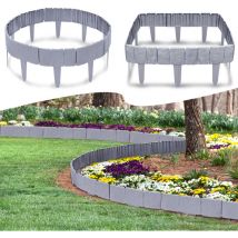 Hengmei - Bordo in Plastica Flessibile per Giardino Bordi per Giardini Effetto Pietra 10m-40 Pezzi, 1 Elemento (Lunghezza x Altezza): 25 cm x 23 cm,