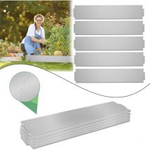Hengmei - Bordure per aiuole e giardini Rasenkante Metall 10M Galvanized Border per Giardino Bordi per giardini 10 pezzi 100 cm x 18 cm (l x h),