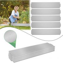 Hengmei - Bordure per aiuole e giardini Rasenkante Metall 15M Galvanized Border per Giardino Bordi per giardini 15 pezzi 100 cm x 18 cm (l x h),