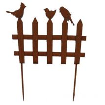Bordure trois oiseaux en métal - Déco jardin 46cm