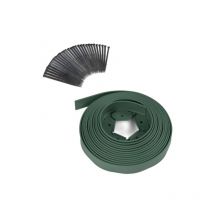 Bordurette de jardin flexible 10 m verte hauteur 5 cm + 30 piquets