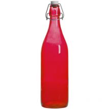 Bouteille à limonade avec son bouchon mécanique 1 l rouge - Bormioli Rocco