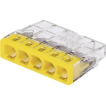 Borne de raccordement rigide: 0.5-2.5 mm² Nombre de pôles: 5 Wago 2273 20 pc(s) transparent, jaune