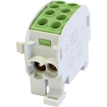 HoraeTec 080210-2-3 Borne de dérivation pour conduite principale laiton, PA gris clair (RAL 7035), vert, jaune 1 pôle 125 A 690 V Type de conducteur