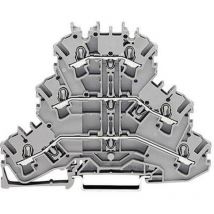 Bloc de jonction traversant à 3 étages wago 2002-3203 5.20 mm ressort de traction Affectation: l, l, n gris 1 pc(s) D23143