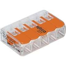 Borne de raccordement Wago 221-615 flexible: 0.5-6 mm² rigide: 0.5-6 mm² Nombre de pôles: 5 transparent, orange 6 pc(s)