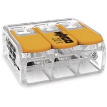 Borne de raccordement Wago 221-613 flexible: 0.5-6 mm² rigide: 0.5-6 mm² Nombre de pôles: 3 transparent, orange 8 pc(s)