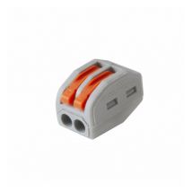 Ecolife Lighting - Borne de raccordement S222 - 2 entrées - flexible 0.08-4 mm2 - rigide 0.08-2.5 mm2