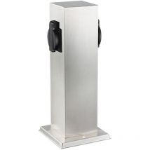 Borne électrique jardin 2 prises IP44 inox carlux