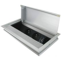Borne encastrable versaflap - Largeur : 120 mm - Version : 2 prises secteur + 1 usb 5 v + 2 RJ45 ASA