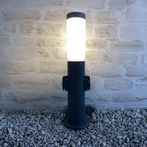 Arum Lighting - Terminal Exterior Valente Antracita 45cm Ip44 + 2 Tomas