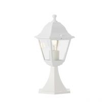 Brilliant - Borne extérieure nissie blanc Métal/verre - IP44 - 1xE27 60W