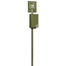 Borne propreté hygiène canine vert olive sur poteaux à sceller, 2 ouvertures Rossignol