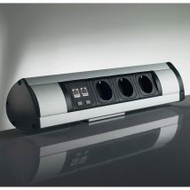 Borne mutliprise horizontale versatop - Hauteur : 95 mm - Longueur : 309 mm - Longueur câble secteur : 2000 mm - Version : 3 prises secteur + 2 RJ45