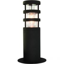 Hornbaek - Lanterne sur piédestal d'extérieur à 1 ampoule noire, 304 Ss IP44, E27 - Elstead