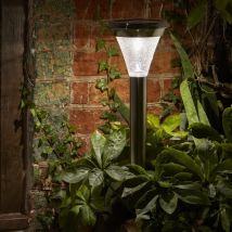 Borne solaire éclairante inox et verre bulé Magnum 100 lumens