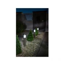 Galix - Borne solaire inox 0,13W - 10 Lumens - 8h d'éclairage - 1 led blanche
