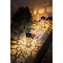 Borne solaire inox Galix G4445 - a poser ou a planter - H28cm - Blanc chaud