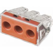 Borne de raccordement Wago 773-173 flexible: - rigide: 2.5-6 mm² Nombre de pôles: 3 transparent, rouge 5 pc(s)