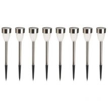 Bornes solaires tulipes blanches - Lot de 8