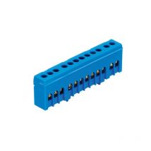 Bornier de neutre isolé bleu 12 bornes pour câble de 1,5 à 16mm² - rail din Morek