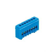 Bornier de neutre isolé bleu 7 bornes pour câble de 1,5 à 16mm² - rail din Morek
