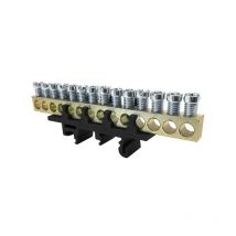 Bornier de phase IP00 noir 14 bornes pour câble de 1,5 à 16mm² - rail din Morek
