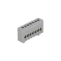 Bornier de phase isolé gris 7 bornes pour câble de 1,5 à 16mm² - rail din Morek